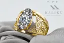 Aur galben 14K Zircon Inel Vintage bijuterii vrc057y